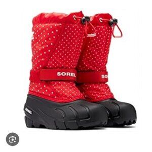SOREL | Flurry Polka Dot Snow Boots Red girls Sz 5